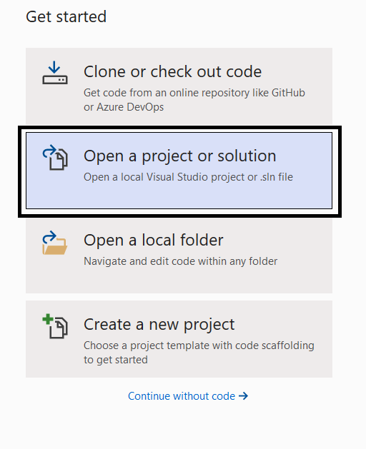 open-project-visual-studio